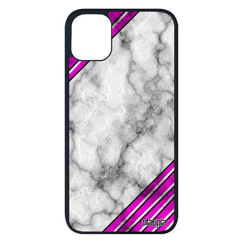 Coque Iphone 11 Pro Max Silicone Marbre Motif Telephone Fond Pierre Effet Rose Design Antichoc Smartphone Geometrique Granite