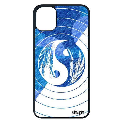 Coque Iphone 11 Pro Max Silicone Yin Et Yang Dessin Rond Cercle Homme Plume Bulle Housse Art Equilibre Pastel 128 Go Ying Etui