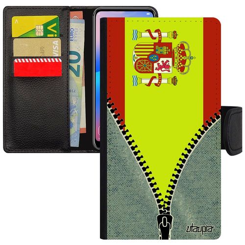 Coque Rabat Pour Iphone 11 Pro Max Cuir Portefeuille Drapeau Espagne Espagnol 128 Go Coupe Du Monde Euro Foot Jeans Jo Housse