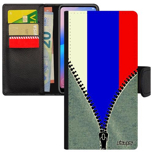 Coque Drapeau Russie Russe Note 10 Portefeuille Porte Cartes Telephone Foot De Protection Euro Magnetique Jeans Jo En Samsung Galaxy