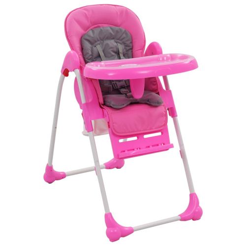 Chaise Haute Pour Bébé Rose Et Gris