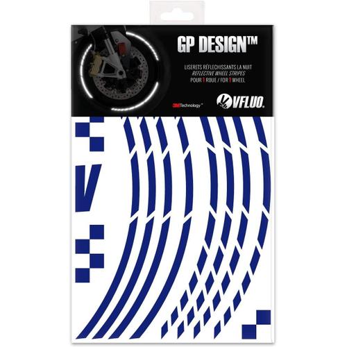 Bleu Nuit Gp Design¿, Kit Bandes Jantes Moto Rétro Réfléchissantes (1 Roue), 3m Technology¿, Liseret Largeur Xl : 7 Mm, Bleu Nuit