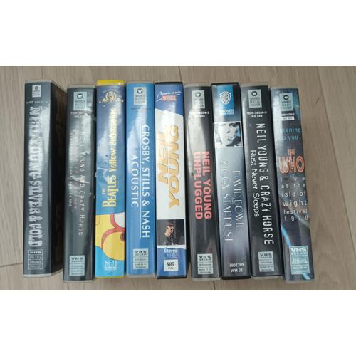 Lot De Cassettes Vhs Musicales (Neil Young - David Bowie - The Who - The Beatles)