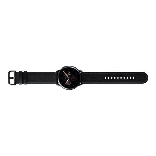Samsung Galaxy Watch Active 2 - 40 Mm - Acier Inoxydable Noir - Montre Intelligente Avec Bracelet - Cuir - Noir - Affichage 1.2" - 4 Go - Wi-Fi, Lte, Nfc, Bluetooth - 4g - 37 G
