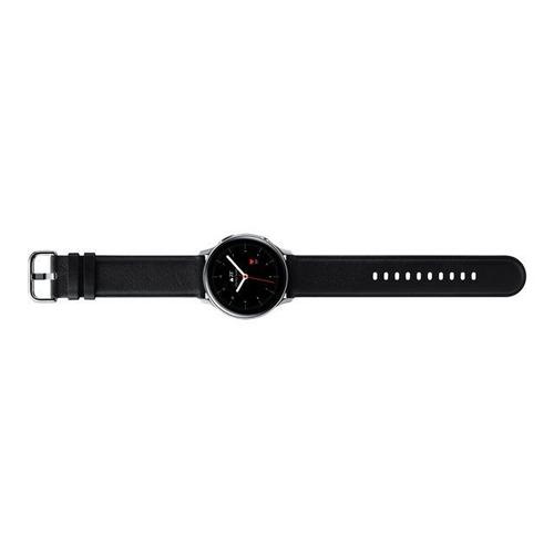 Samsung Galaxy Watch Active 2 - 40 Mm - Acier Inoxydable Argent - Montre Intelligente Avec Bracelet - Cuir - Noir - Affichage 1.2" - 4 Go - Wi-Fi, Lte, Nfc, Bluetooth - 4g - 37 G