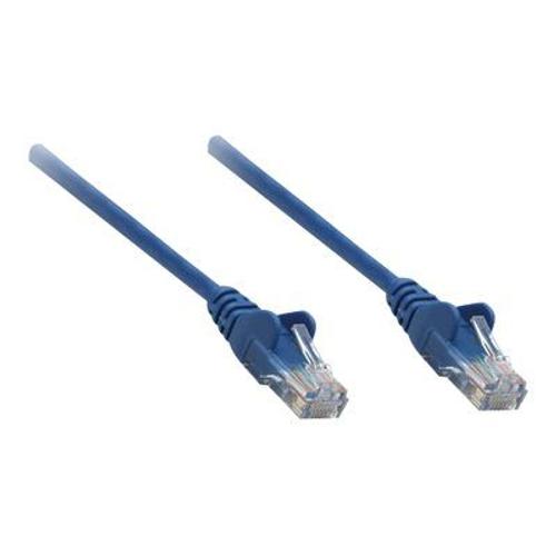 Intellinet Network Patch Cable, Cat5e, 0.25m, Blue, CCA, U/UTP, PVC, RJ45, Gold Plated Contacts, Snagless, Booted, Lifetime Warranty, Polybag - Cordon de raccordement - RJ-45 (M) pour RJ-45 (M) -...