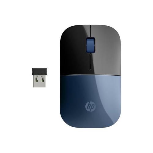 HP Z3700 - Souris - 3 boutons - sans fil - 2.4 GHz - récepteur sans fil USB - bleu - pour HP 27; ENVY TE01; ENVY Laptop 13, 17; Laptop 14, 15; Pavilion 14, 15; Pavilion x360 Laptop