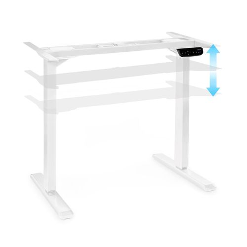 Oneconcept Multidesk Comfort Bureau Électrique Hauteur & Largeur Réglable Blanc