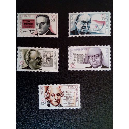 Timbre Allemagne / Rda Yt 2836 A 2840 Séries: Personnalités 1989 ( 41212 )