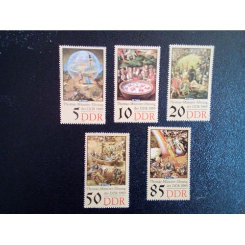 Timbre Allemagne / Rda Yt 2874 A 2878 Séries: 500ème Anniversaire De Thomas Müntzer 1989 ( 41212 )