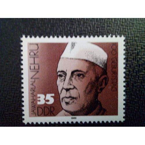 Timbre Allemagne / Rda Yt 2888 100. Anniversaire De Dschawaharlal Nehru, Homme D'état Indien (1889-1989) 1989 ( 41212 )