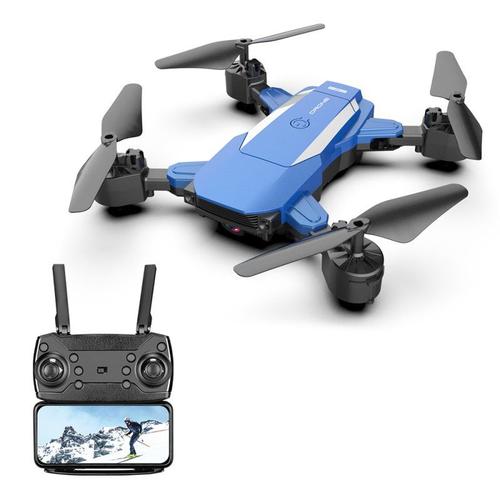 Drone Rc Sans Fil F84 Quadcopter Avec Caméra Hd 4k/5mp/0,3mp Wifi Fpv Hélicoptère Avion Pliable Pour Enfants Cadeau Jouet Bleu_4k 1b-Générique