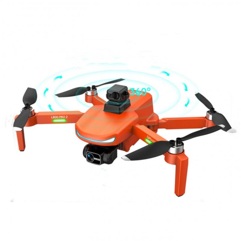 Drone L800 Pro2 4k Gps Fpv Double Hd Sans Évitement D'obstacles 360 5g Wifi Rc Quadrirotor A Orange 3 Batteries-Générique