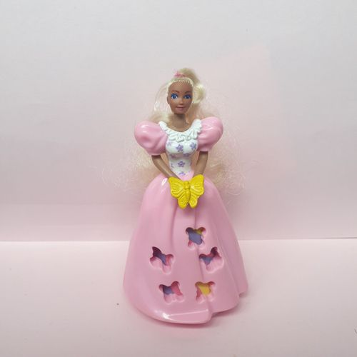 Barbie Vintage Macdonald En Parfait État, Rose, Robe Qui Tourne Et Papillon Qui Change De Couleurs