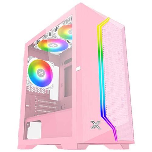 Boitier PC Mini Tour Micro ATX Xigmatek Gemini II RGB avec panneau vitré - Rose