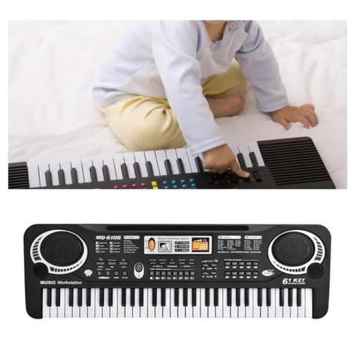 Piano Électrique 61 Touches Numériques Clavier Numérique Piano Instruments De Musique Enfants Jouet Avec Microphone Eu Plug-Duo