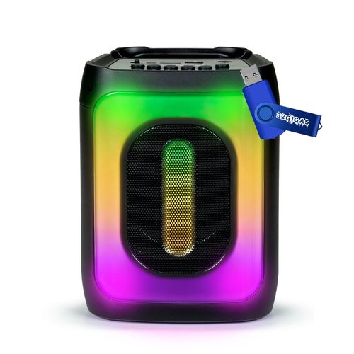 Enceinte sur Batterie rechargeable PARTY PARTYBTHPS2 avec Bluetooth USB SD, Effet Lumineux à LED 30W - Bass Boost+ clé USB 32go