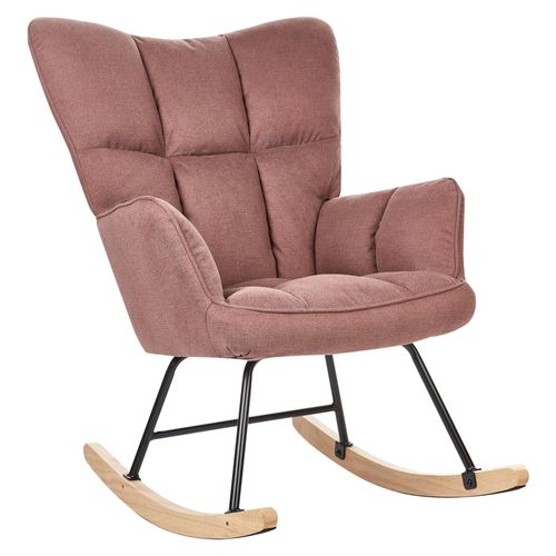 Fauteuil À Bascule Oulu Tissu Rose