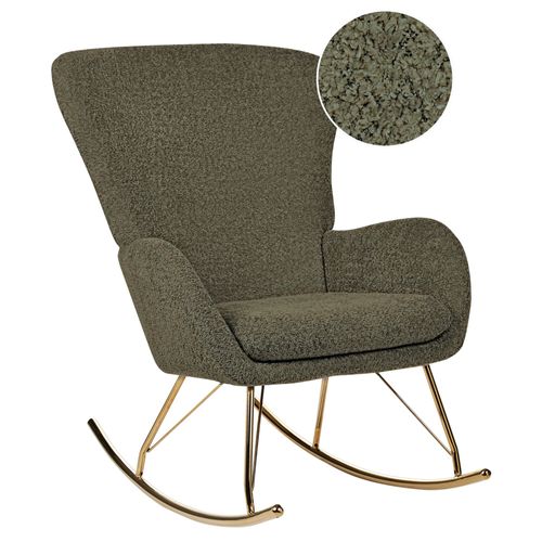Fauteuil À Bascule Anaset Bouclé Vert Foncé