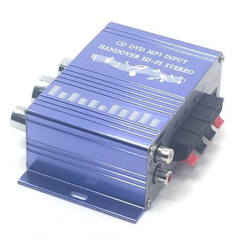 Mini Amplificateur Audio Stéréo Hi-Fi 12v 2ch,Petit Amplificateur Pour Voiture Moto Radio Mp3 Bleu