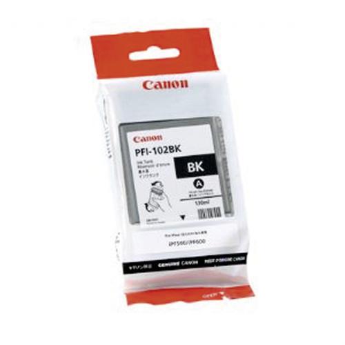 Canon PFI-102 BK - 130 ml - noir - originale - réservoir d'encre - pour imagePROGRAF iPF510, iPF605, iPF650, iPF655, iPF710, iPF720, iPF750, iPF755, LP17, LP24