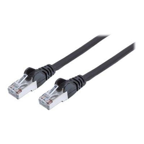 Intellinet Network Patch Cable, Cat7 Cable/Cat6A Plugs, 0.5m, Black, Copper, S/FTP, LSOH / LSZH, PVC, RJ45, Gold Plated Contacts, Snagless, Booted, Lifetime Warranty, Polybag - Cordon de...