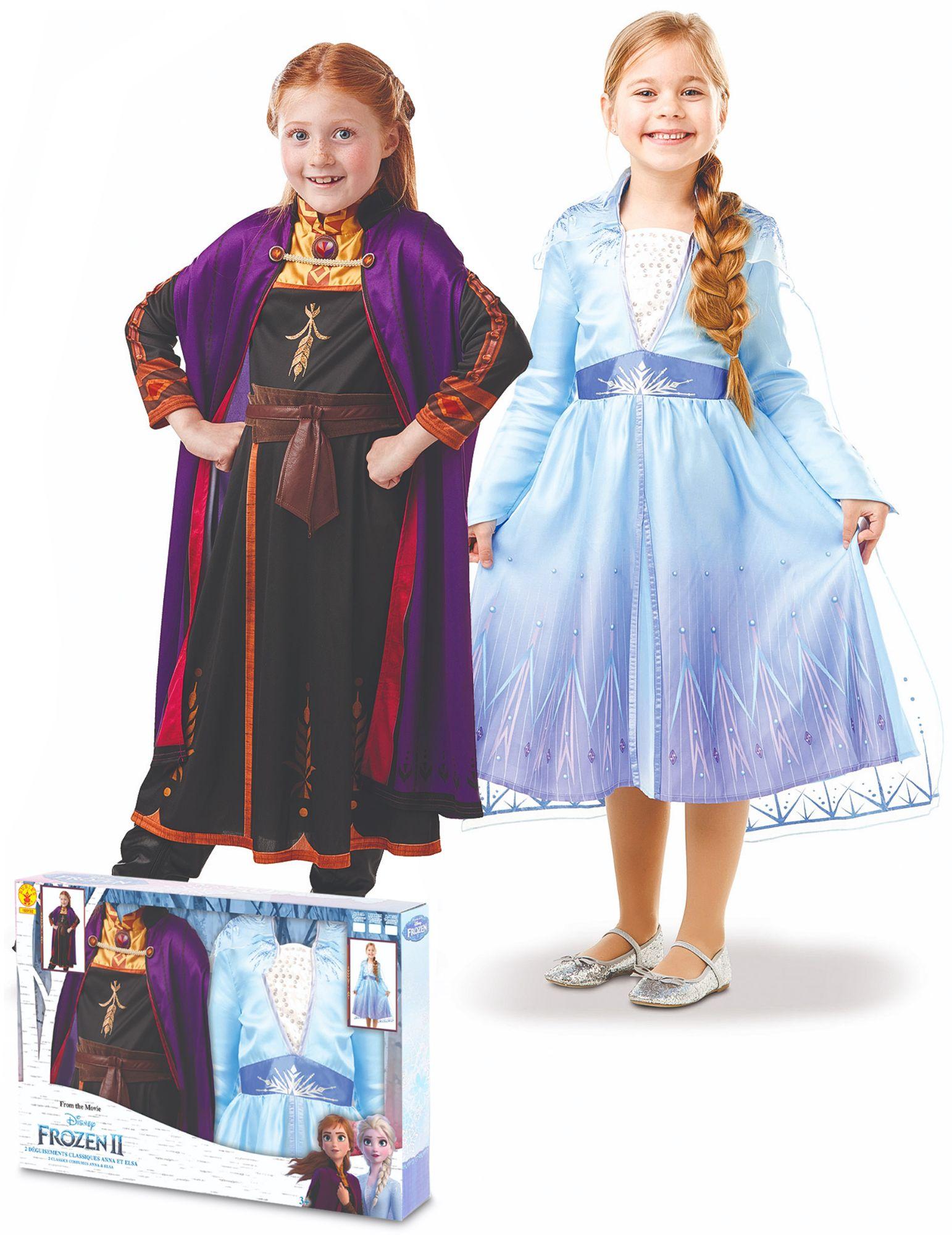 Coffret d?guisements Elsa et Anna La Reine des neiges 2 fille - Taille: 5 ?  6 ans (105 ? 116 cm)