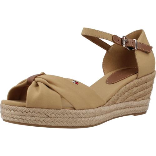 Tommy Hilfiger Basic Open Toe Mid Wedge Colour Brun Clair
