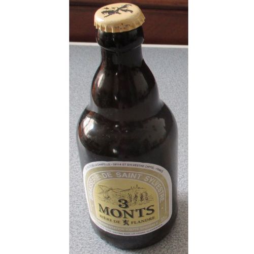 Bouteille En Verre De 33cl- Monts-Bière De Flandre-Brasserie De Saint-Sylvestre-Avec Ses Étiquettes Et Sa Capsule-Vendue Vide