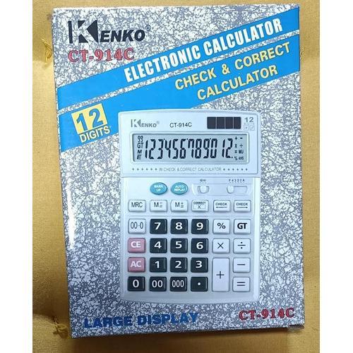 Calculatrice Electronique grand écran 12 chiffres avec check et correction automatique CT-914C