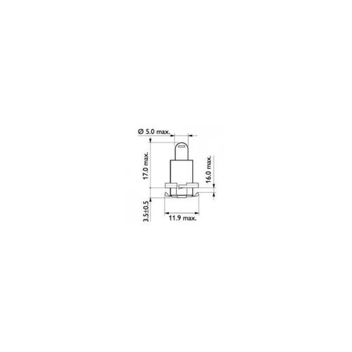 Ampoule - Philips - 24029cp Bax 24029 24v 1.2w Bax8,5d-2 Jaune