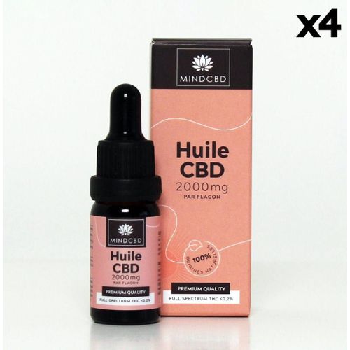 Huile Cbd Premium Full Spectrum 20% / 2000mg (10ml) 4 Flacons 