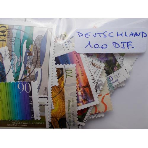 Allemagne Réunifiée 100 Timbres Différents