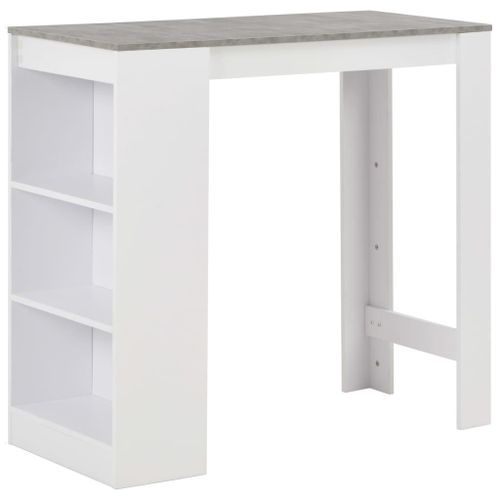 Table De Bar Avec Étagère Blanc 110x50x103 Cm