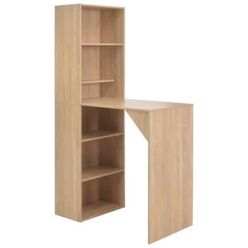 Table De Bar Avec Armoire Chêne 115 X 59 X 200 Cm