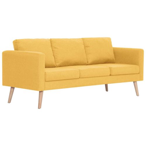 Canapé À 3 Places Tissu Jaune