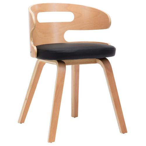 Vidaxl Chaise De Salle À Manger Noir Bois Courbé Et Similicuir