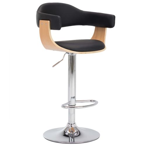 Vidaxl Tabourets De Bar 2 Pcs Noir Bois Courbé Et Similicuir