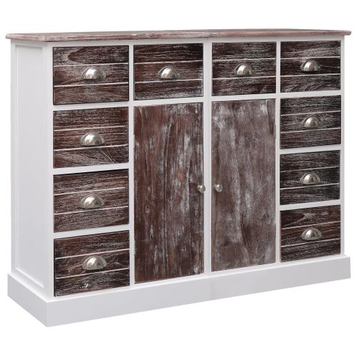 Buffet Avec 10 Tiroirs Marron 113 X 30 X 79 Cm Bois