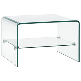 Table Basse Clair 50 X 45 X 33 Cm Verre Trempé