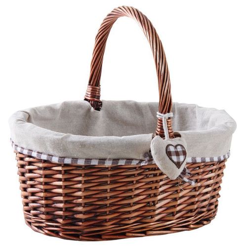 Panier "Charme" En Osier Fendu Avec Coeur