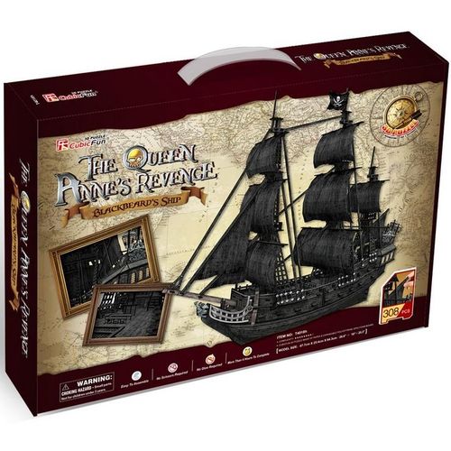 Puzzle 308 Pièces Puzzle 3d - The Queen Anne's Revenge - Difficulté : 8/8