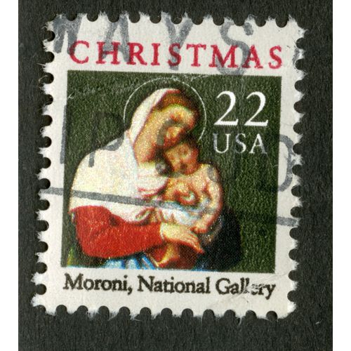 Timbre Oblitéré Usa, Christmas, Moroni, National Gallery, 22