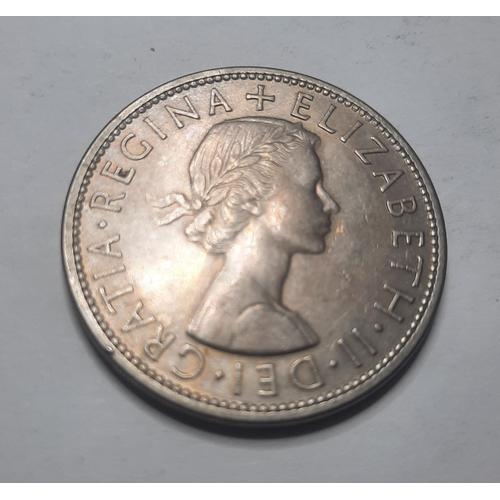 1 /2 Couronne Pièce Circulante Royaume Uni Reine Elizabeth Ii 1954 Gr_57