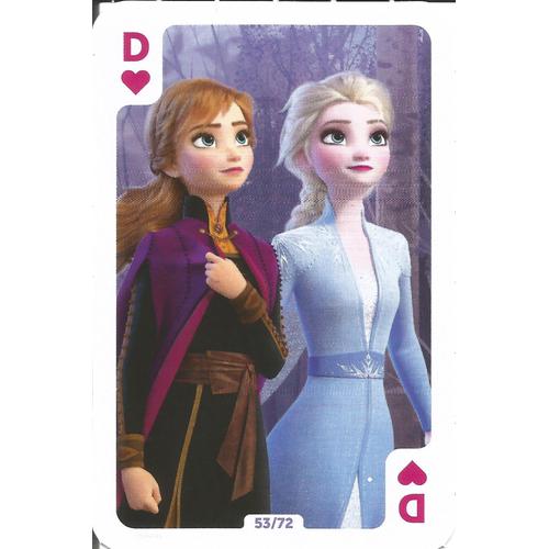 Carte De Jeu. Carrefour 2019. Disney. La Reine Des Neiges 2. Dame De Coeur. Anna Et Elsa 53 / 72
