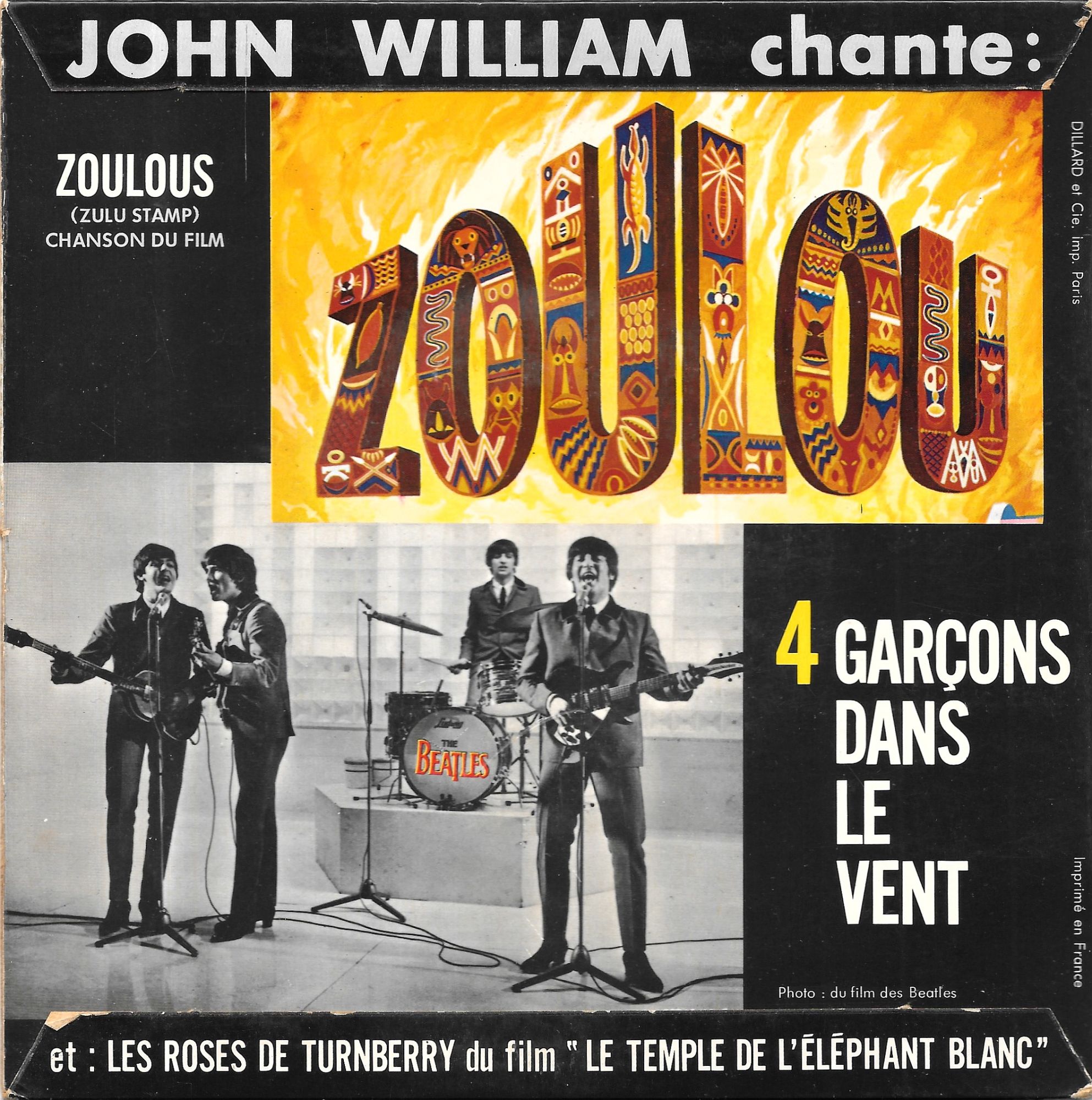 John William : 4 Garçons Dans Le Vent (Du Film Des Beatles) / Zoulous (Zulu-Stamp) / Le Soleil Couchant (Film "Les Indiens") / Les Roses De Turnberry [Vinyle 45 Tours 7" Ep] 1964