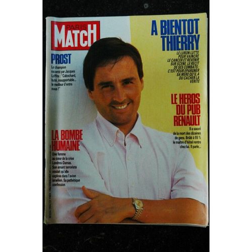 Paris Match N° 1954 1986 Novembre Cover Thierry Le Luron A Bientot Thierry Sophire Marceau A 20 Ans Yoko Ono