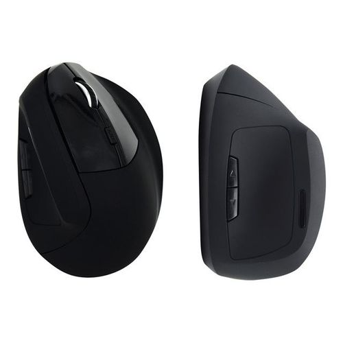 Ewent EW3158 - Souris verticale - ergonomique - optique - 5 boutons - sans fil - 2.4 GHz - récepteur sans fil USB - noir