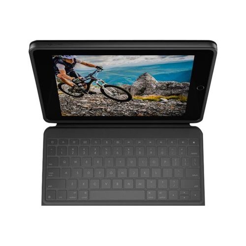 Logitech Rugged Folio - Clavier et étui - Apple Smart connector - QWERTY - Espagnol - pour Apple 10.2-inch iPad (7ème génération, 8ème génération, 9ème génération)