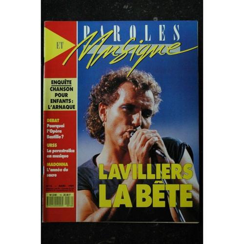 Paroles & Musique N? 16 * 1989 03 * Lavilliers Madonna Dorothee Lou Reed Negresses Vertes Niagara Sanson